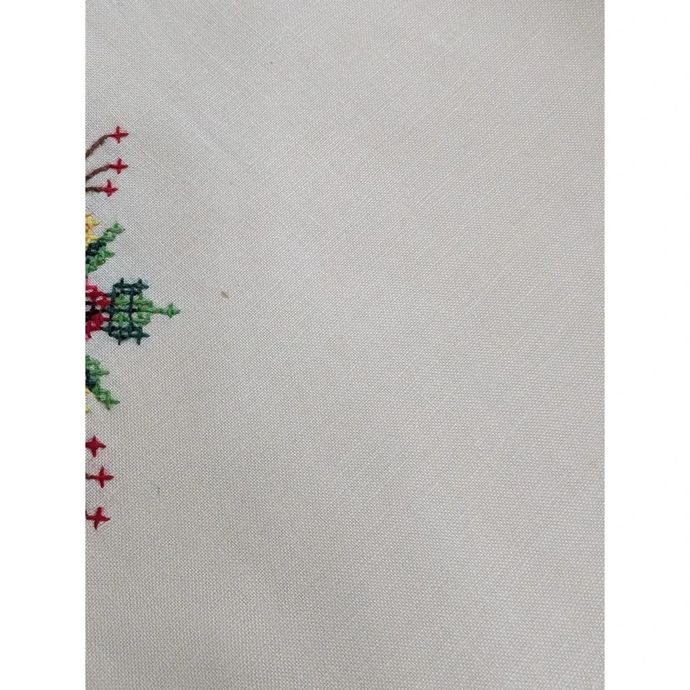 Handmade Vintage Peti Point Tablecloth + 12 napkins Never Used, 72 x‎ 108 inches